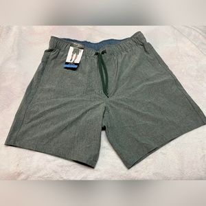 Eddie Bauer Water Repellent Olive Green 50+ UPF 4-Way Stretch Pull On Shorts